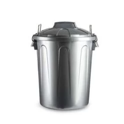 Forte Plastics Afvalbak - Zilverkleurig - Afvalemmer Met Deksel - 21l