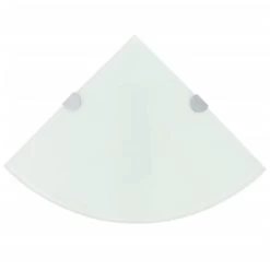 VidaXL Hoekschappen 2 St Met Chromen Dragers 25x25 Cm Glas Wit