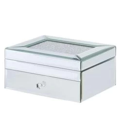 Beliani Juwelenkist KOFI - Zilver Glas