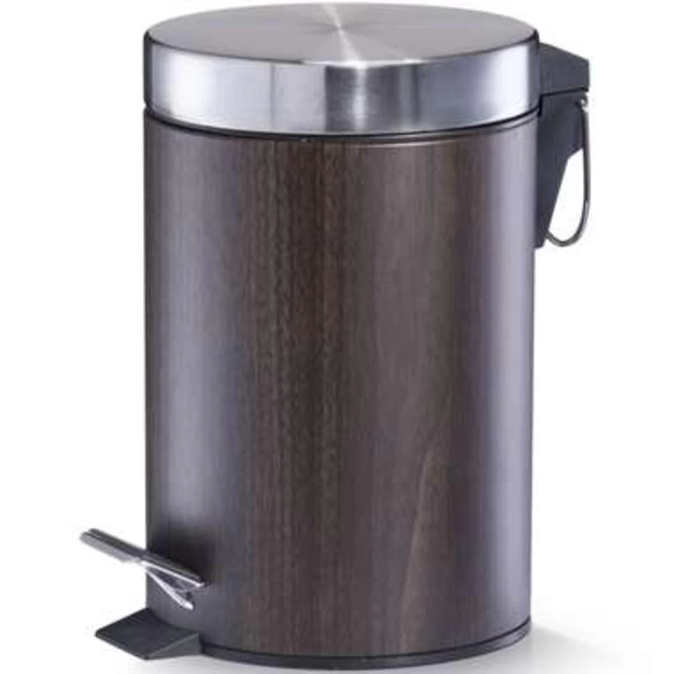 Zeller Pedaalemmer - Houtprint - Donkerbruin - 3 L - 26 Cm