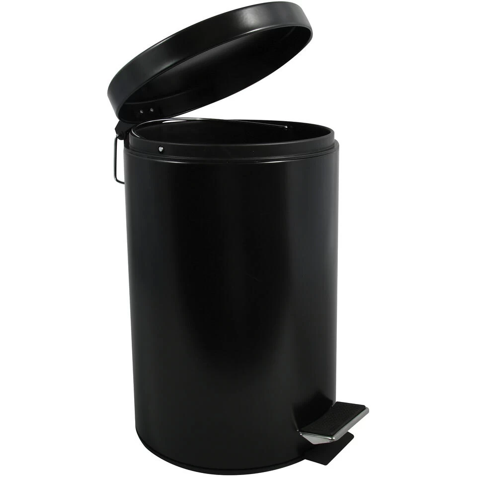 MSV Badkamer/toilet Pedaalemmer - Zwart - 12 Liter - 25 X 40 Cm - Afbeelding 3