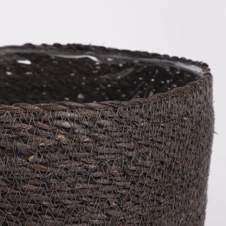 Mica Decorations Atlantic Mand Voor Planten Set Van 2 - Ø30 Cm - Grijs - Afbeelding 2