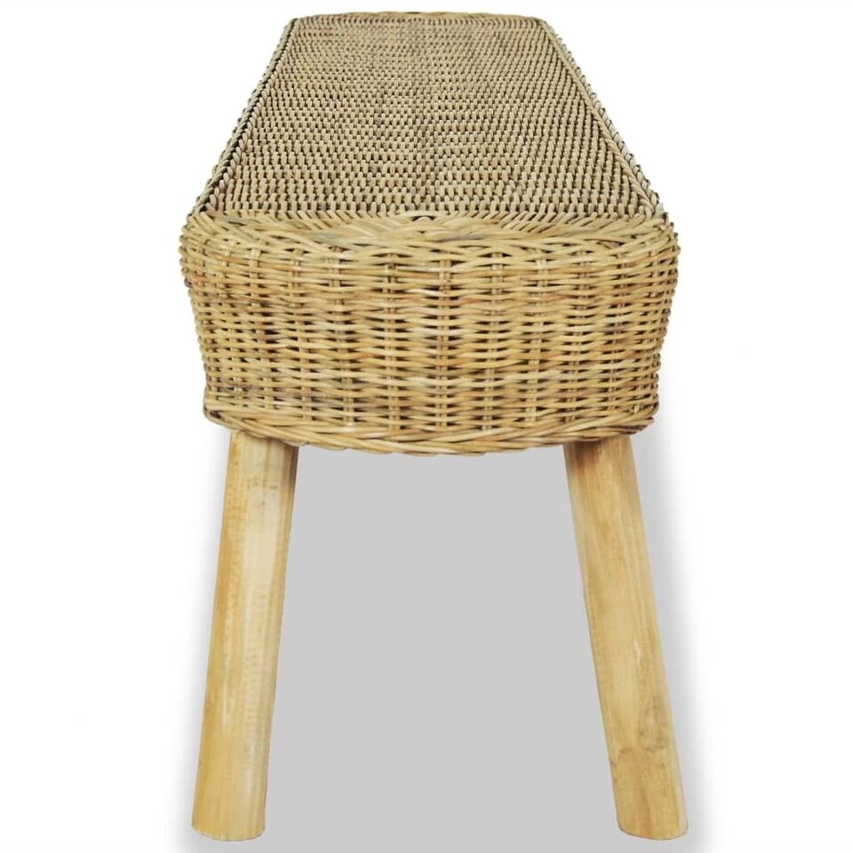 VidaXL Halbankje 110x35x45 Cm Natuurlijk Rattan - Afbeelding 3