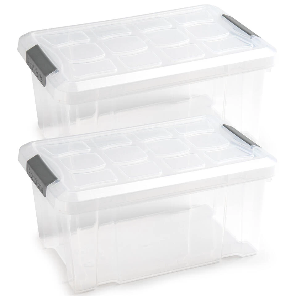 1x Opslagbakken/organizers Met Deksel 5 Liter 29 Cm Transparant - Afbeelding 2