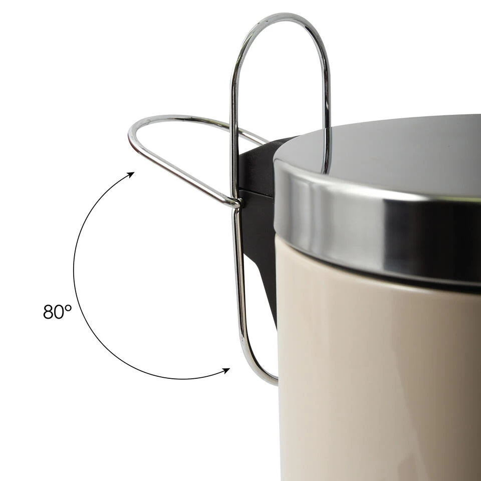 MSV Badkamer/toilet Pedaalemmer - Beige - 3 Liter - 17 X 25 Cm - Afbeelding 4