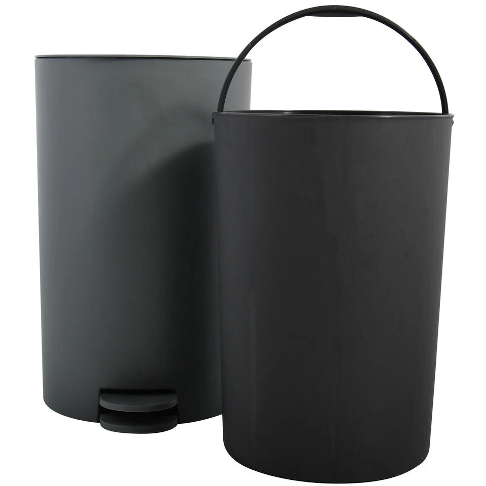 MSV Kleine Badkamer/toilet Pedaalemmer - Donkergrijs - 3L - 15 X 27cm - Afbeelding 2