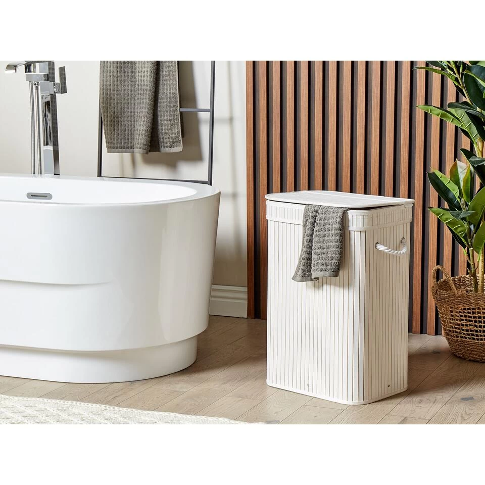 Beliani Mand KALUTARA - Wit Bamboehout - Afbeelding 2