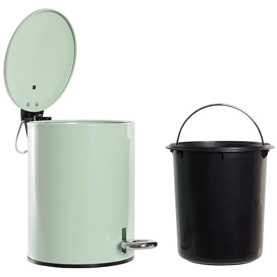 Items Pedaalemmer - Groen - Metaal - 3 L - 23 Cm - Afbeelding 2