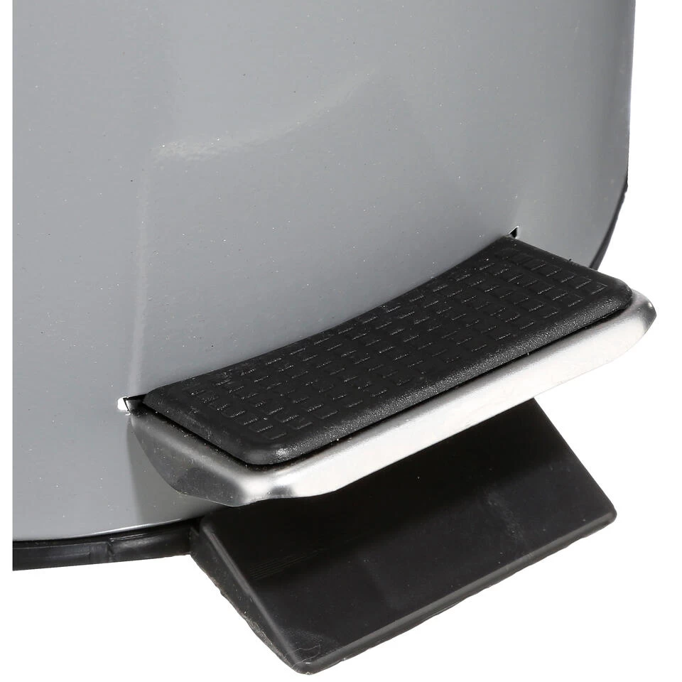 5Five - Prullenbak/pedaalemmer Grijs Metaal 3 Liter - 17 X 25 Cm - Afbeelding 2