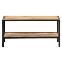 Schoenenrek Gijs - Naturel/zwart - Hout - 33x70x25 Cm