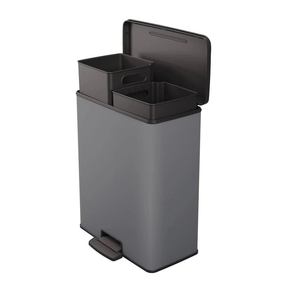 Pedaalemmer Deco Bin - Rechthoek - Grijs - 2x26L - Afbeelding 4