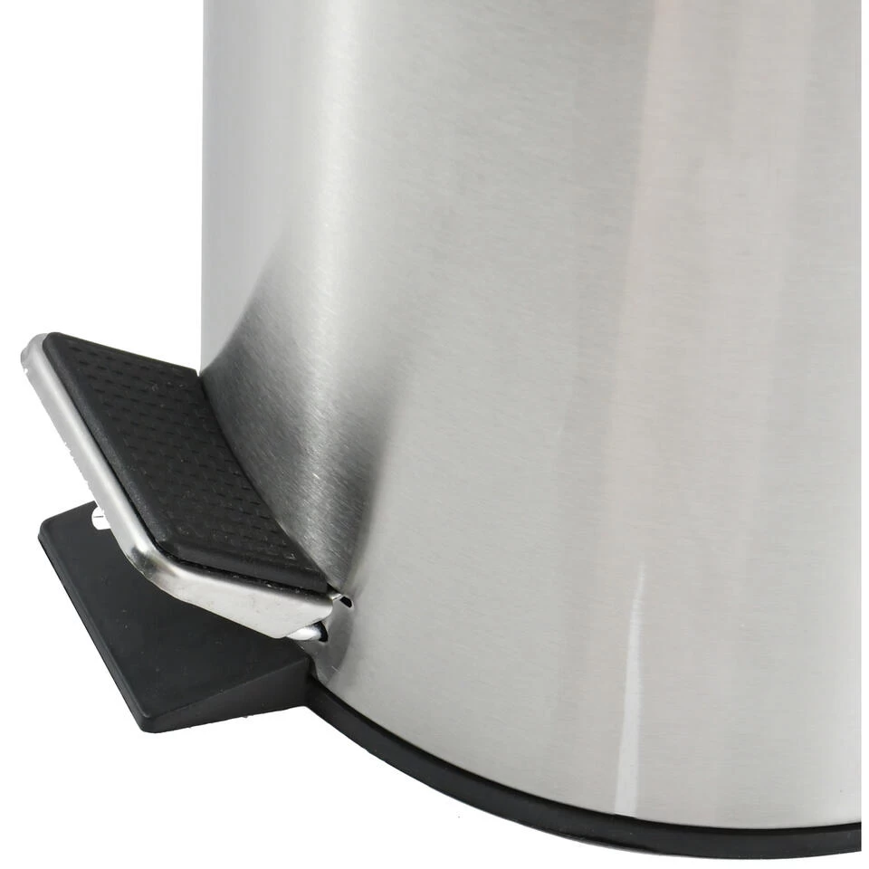 MSV Kleine Badkamer/toilet Pedaalemmer - Glans Zilver - 5L - 20 X 27cm - Afbeelding 3