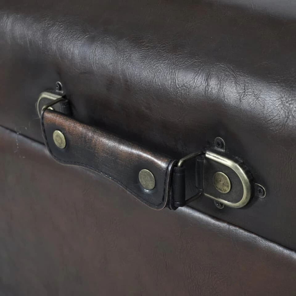 VidaXL 3-delige Opbergbankjeenset Bruin - Afbeelding 2