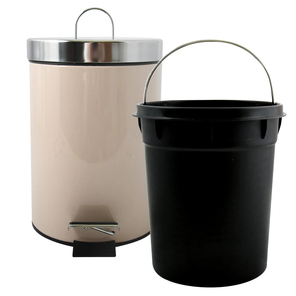 MSV Badkamer/toilet Pedaalemmer - Beige - 3 Liter - 17 X 25 Cm - Afbeelding 3