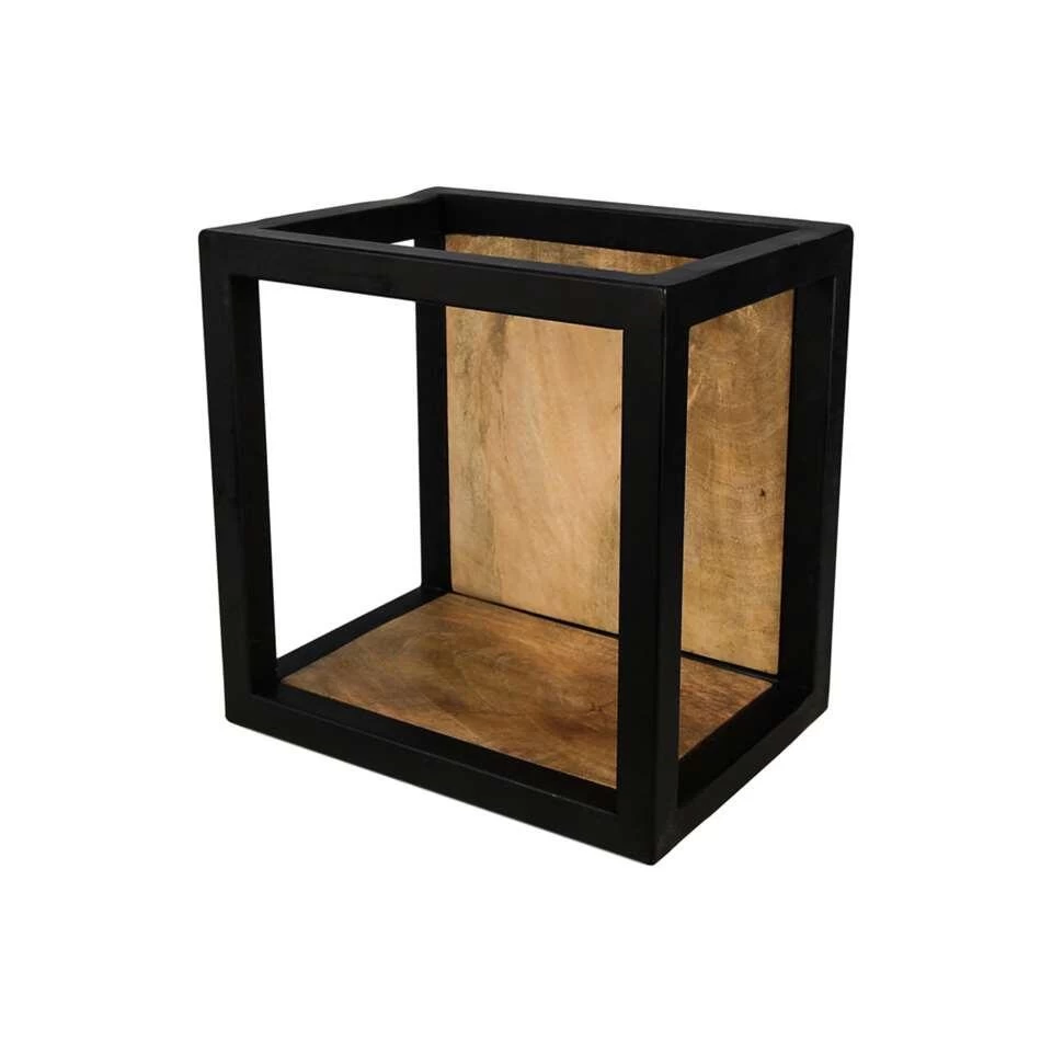 HSM Collection Wandbox Levels - Naturel/zwart - 25x18x25 Cm - Afbeelding 3