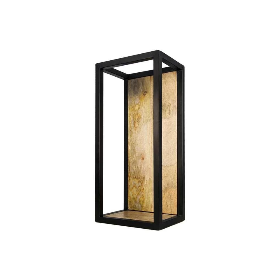HSM Collection Wandbox Levels - Naturel/zwart - 25x18x55 Cm - Afbeelding 2