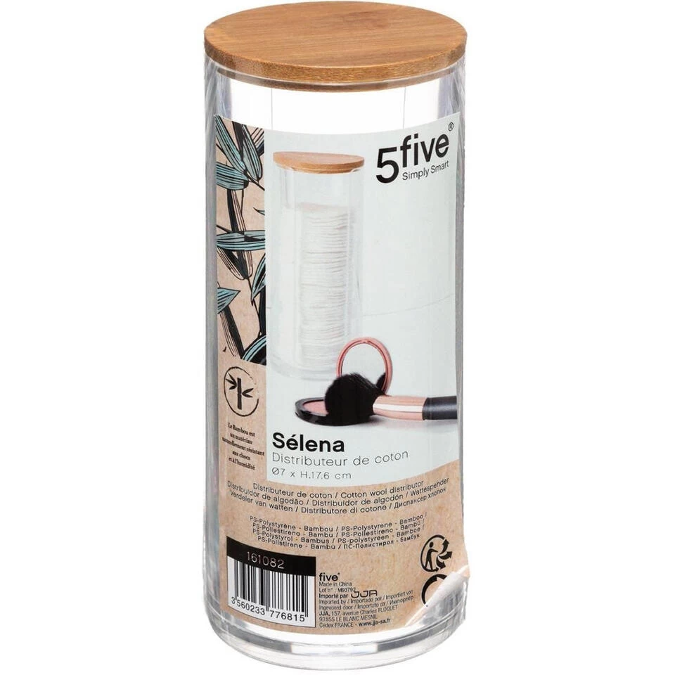 5five Box - Voor Wattenschijfjes - Kunststof-bamboe - 7 X 17 Cm - Afbeelding 2