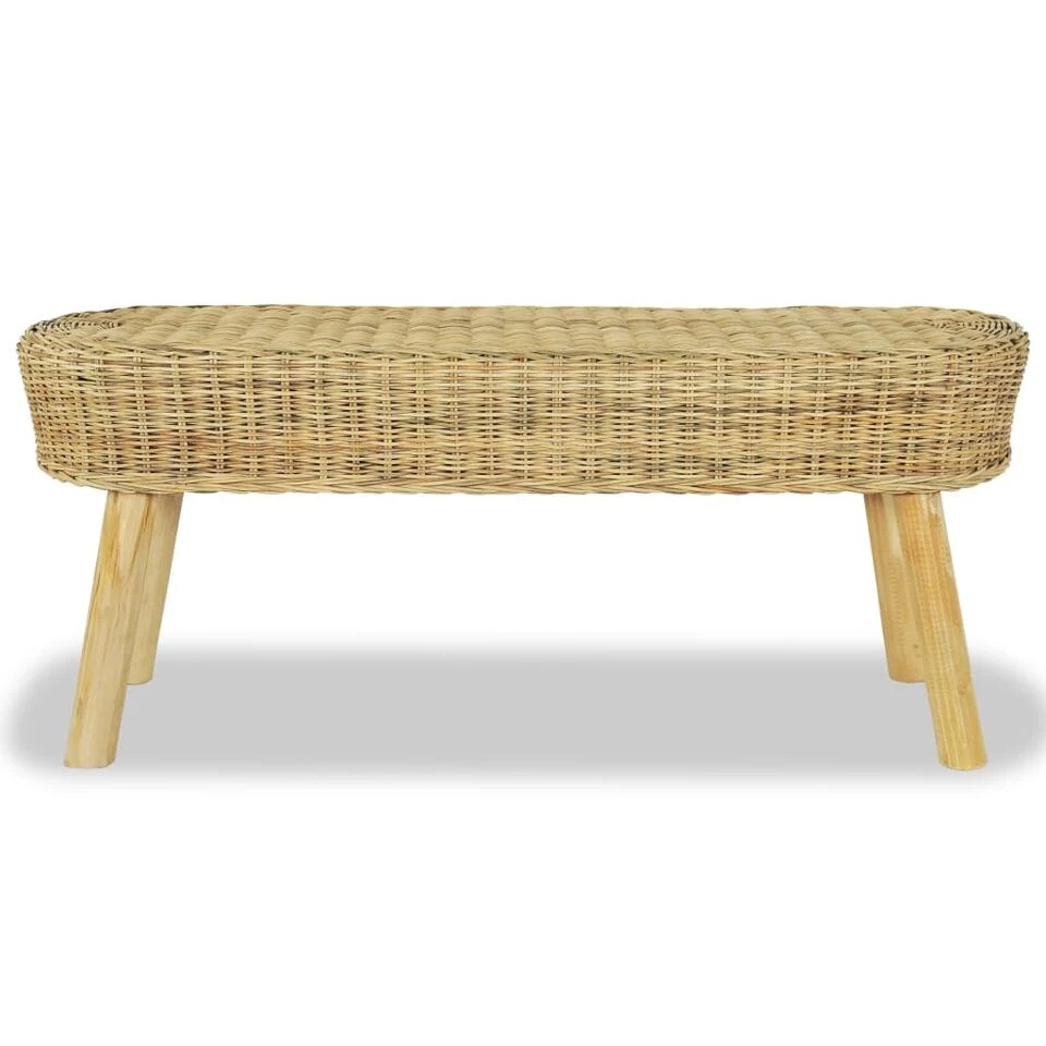 VidaXL Halbankje 110x35x45 Cm Natuurlijk Rattan - Afbeelding 2
