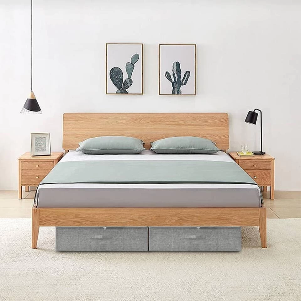 VidaXL Opbergboxen 2 St 70x40x18 Cm Stof Grijs - Afbeelding 2