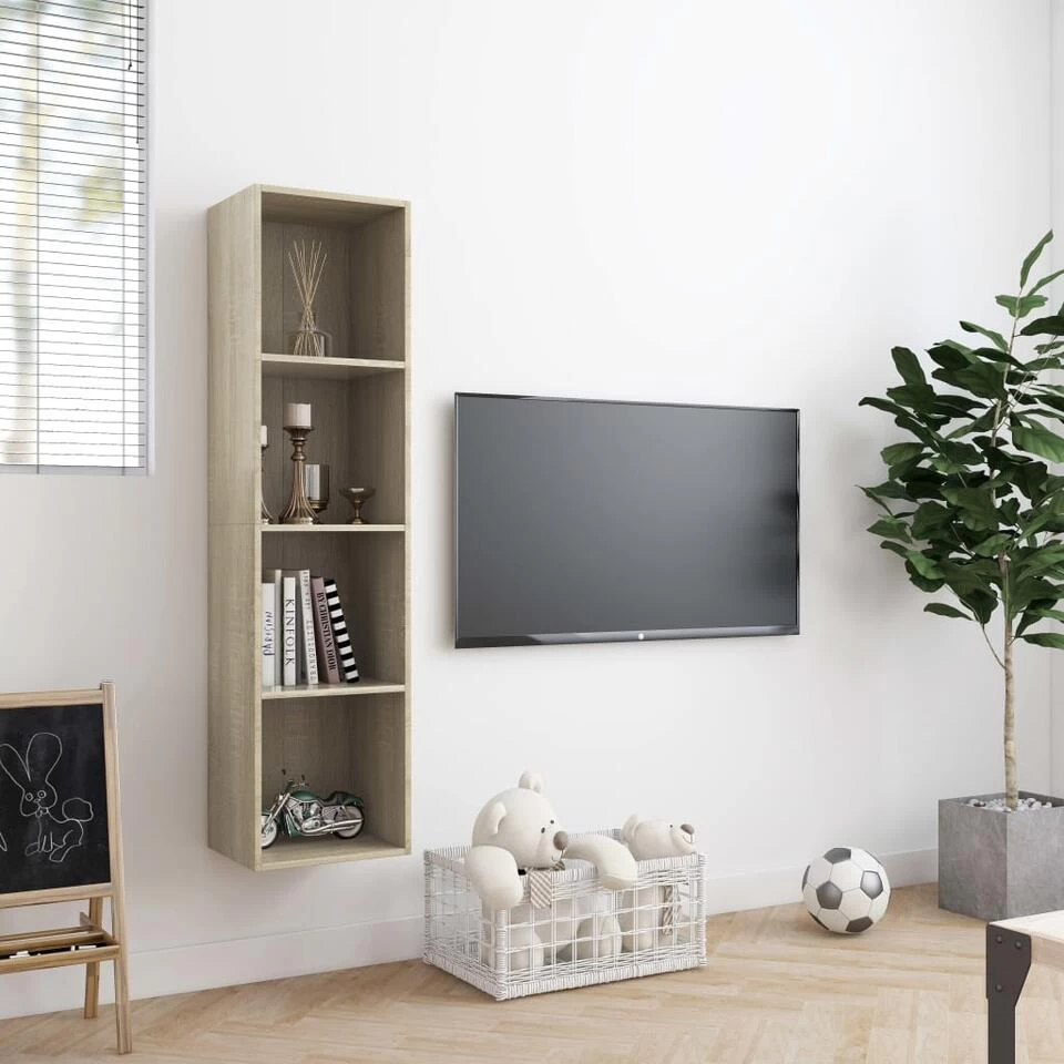 VidaXL Boekenkast/tv-meubel 143x30x36 Cm Sonoma Eikenkleurig - Afbeelding 3