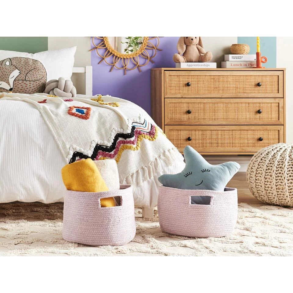 Beliani Mand CHINIOT - Roze Katoen - Afbeelding 2