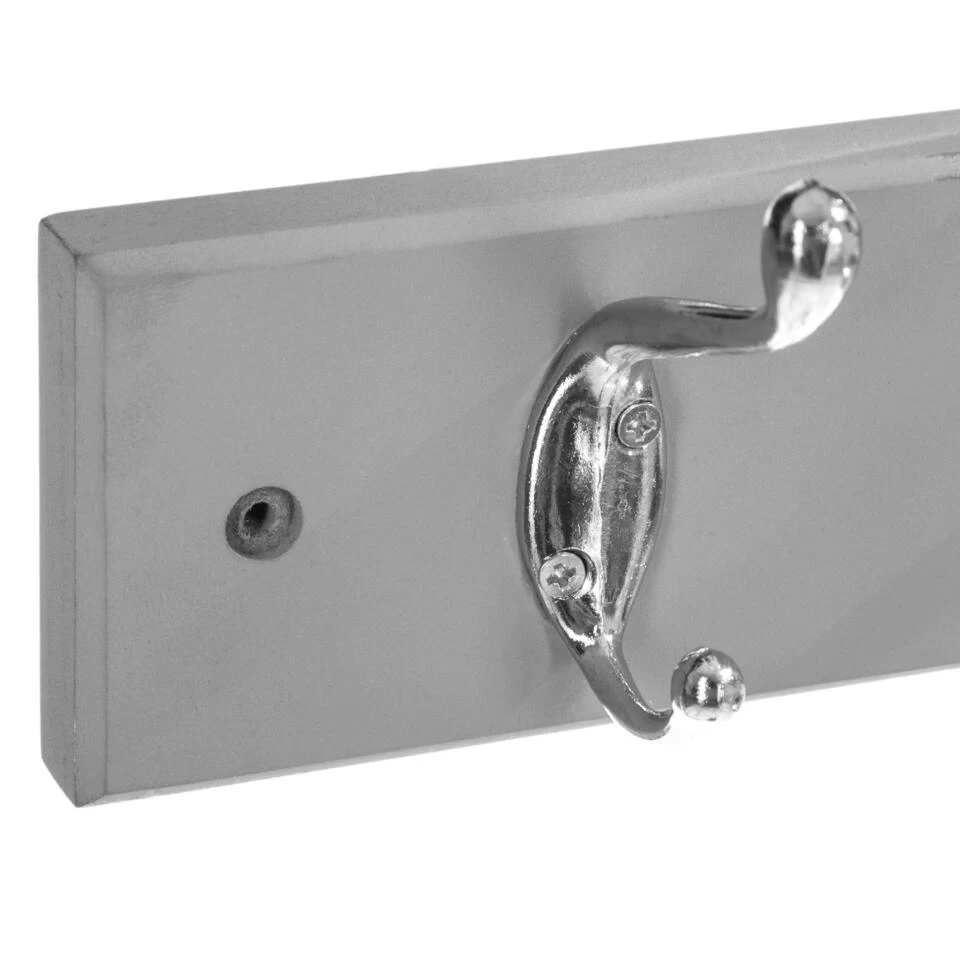 5Five Wandkapstok - Grijs - 4-haaks - 42 X 9 Cm - MDF - Afbeelding 2