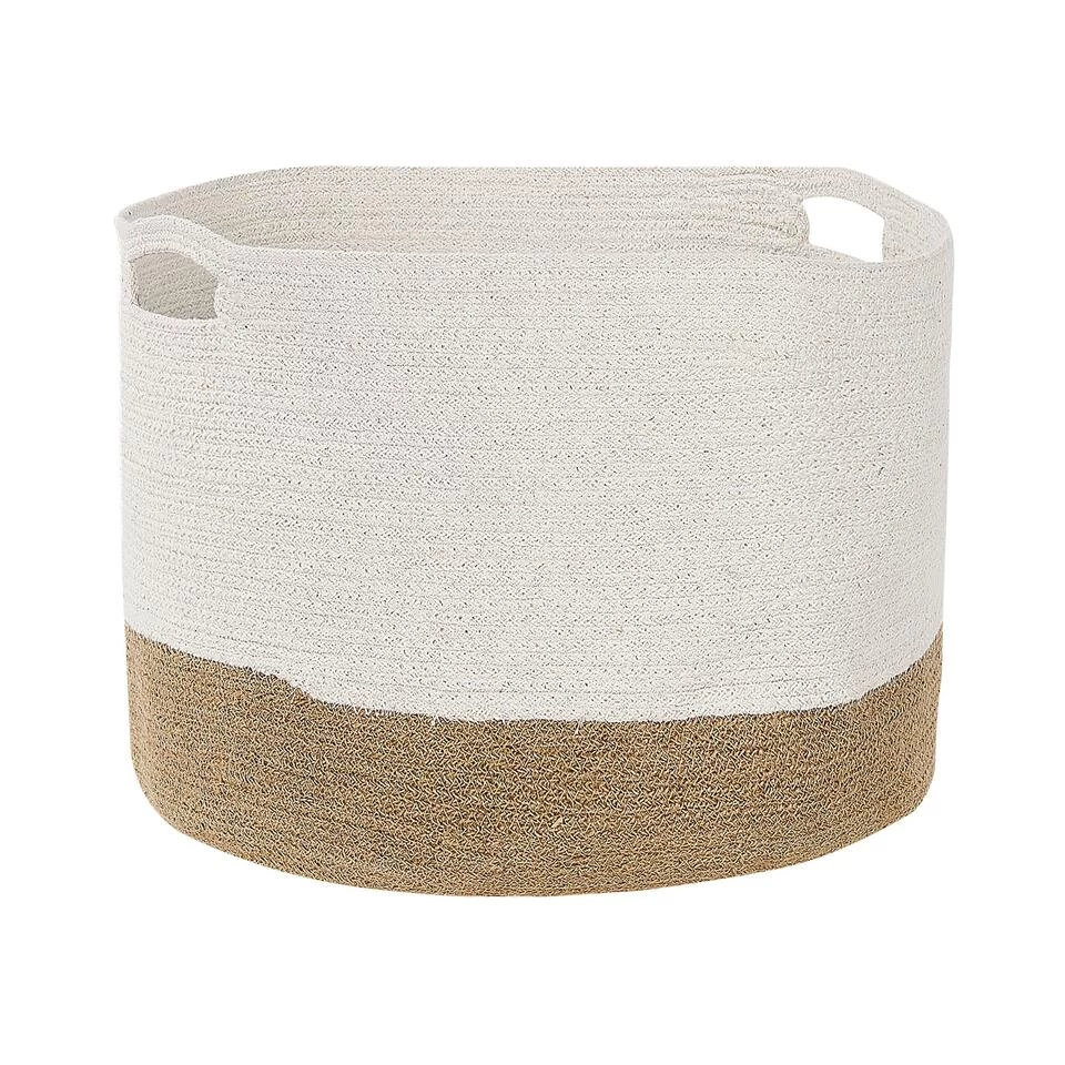 Beliani Mand KAHAN - Wit Katoen, Jute - Afbeelding 4