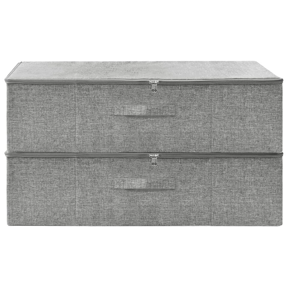 VidaXL Opbergboxen 2 St 70x40x18 Cm Stof Grijs - Afbeelding 3
