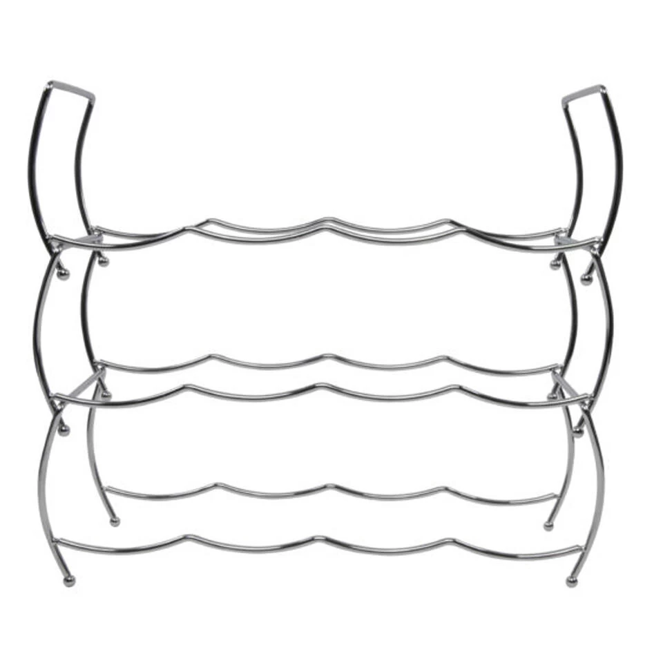 Svenska Living Wijnrek - 12 Flessen - Chrome - Metaal - 43 X 42 Cm - Afbeelding 2