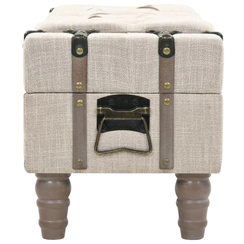 VidaXL Opbergbankje 111x34x37 Cm Massief Hout En Staal - Afbeelding 3