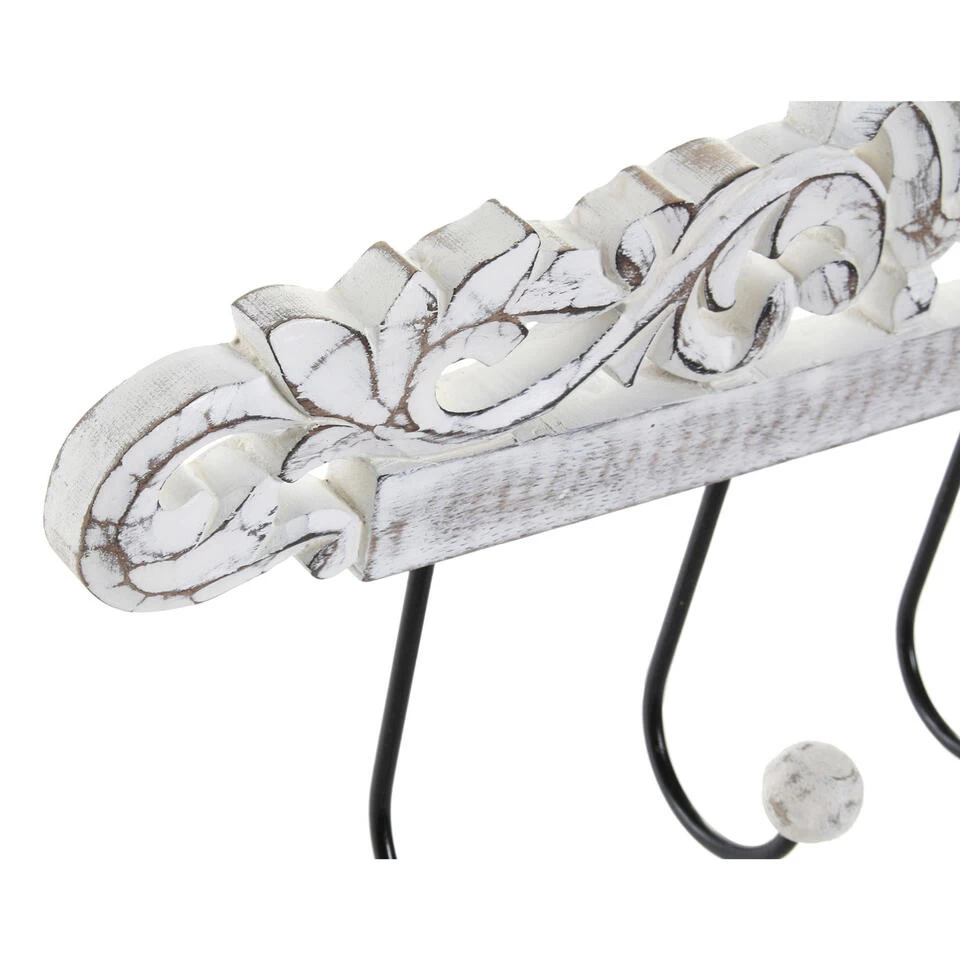 Items Kapstok Rek Voor Wand/muur - Wit - 4x Ophanghaken - 40 Cm - Afbeelding 3