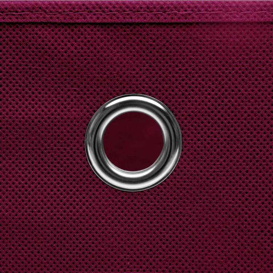 VidaXL Opbergboxen 4 St 32x32x32 Cm Stof Donkerrood - Afbeelding 4