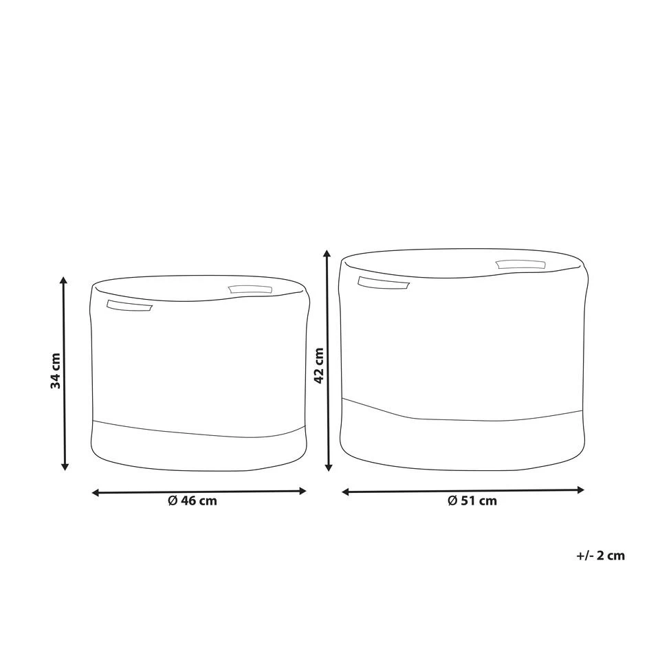 Beliani Mand KAHAN - Wit Katoen, Jute - Afbeelding 3