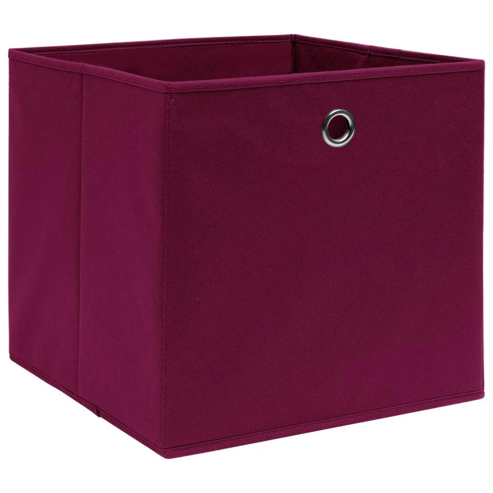 VidaXL Opbergboxen 4 St 32x32x32 Cm Stof Donkerrood - Afbeelding 2