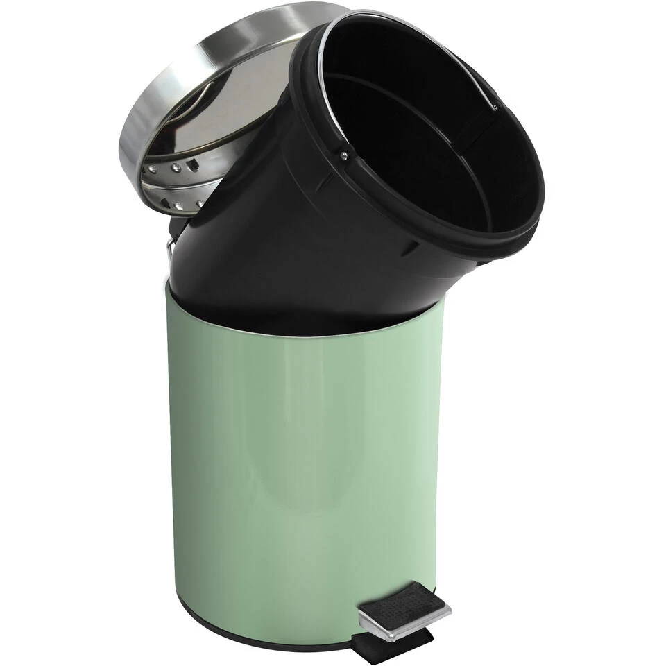 MSV Badkamer/toilet Pedaalemmer - Groen - 3 Liter - 17 X 25 Cm - Afbeelding 3