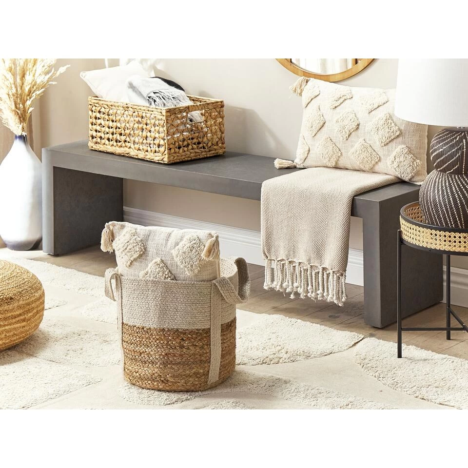 Beliani Mand SONIPAT - Natuurlijk Jute, Katoen - Afbeelding 2