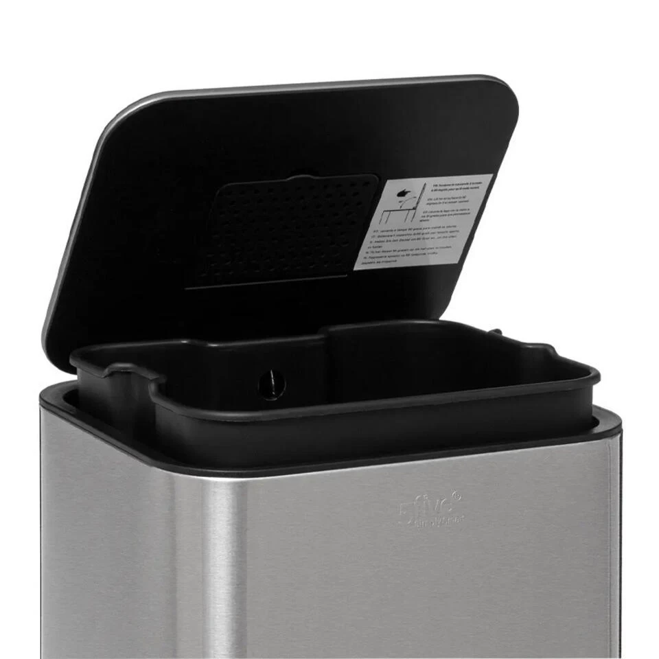 5Five Prullenbak/pedaalemmer - Zilver - Metaal - 30 Liter - 33 X 60cm - Afbeelding 2