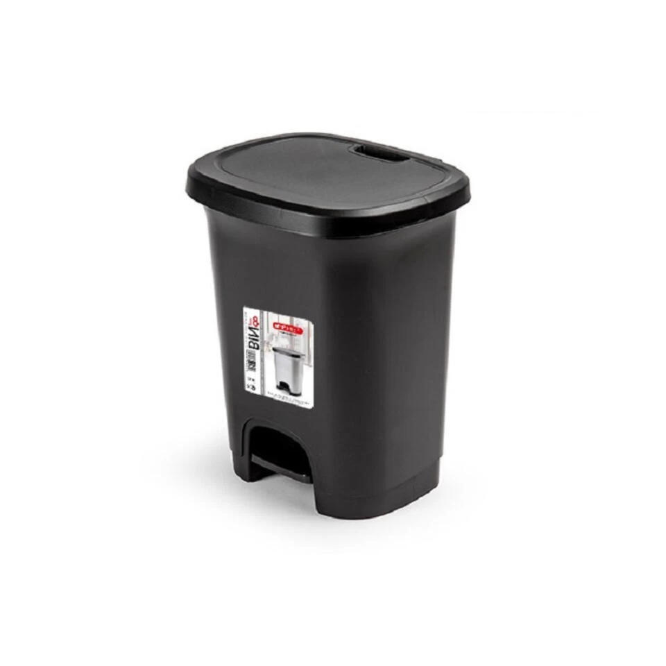 PlasticForte Pedaalemmer - Zwart - Kunststof - 8 L - 30 Cm - Afbeelding 2