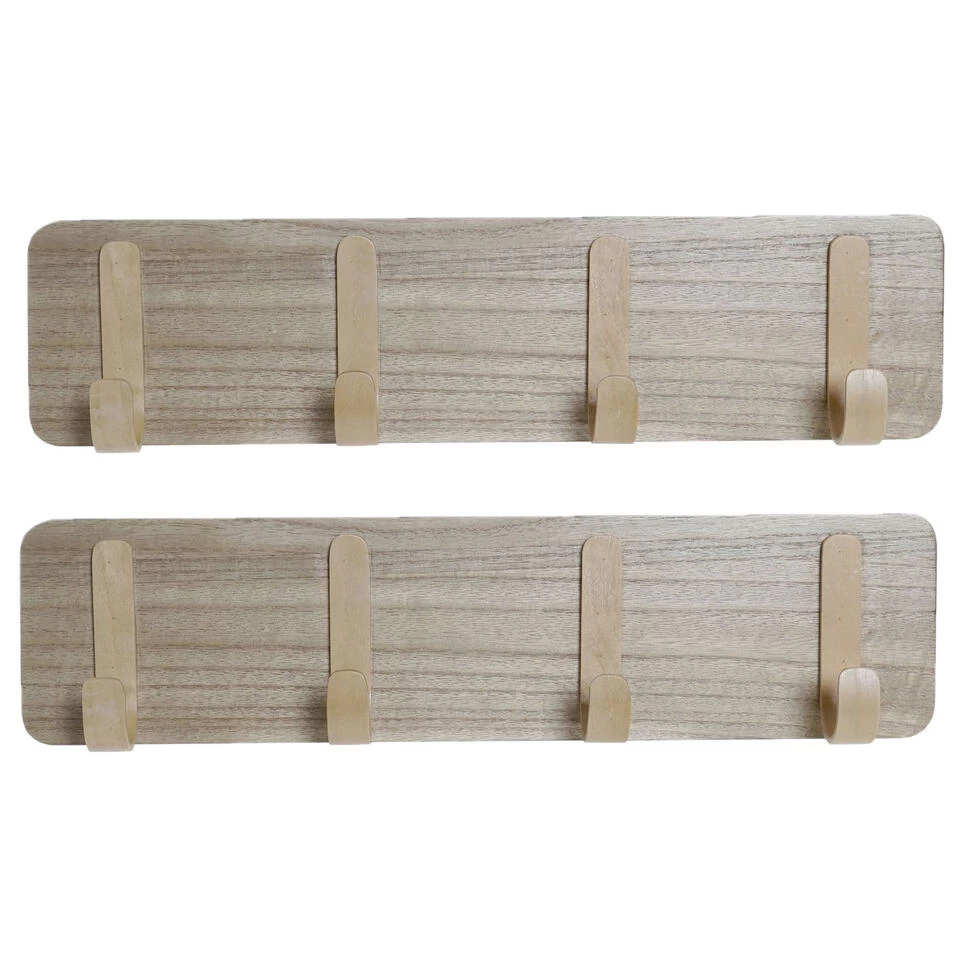 Items Wandkapstok - 4-haaks - Hout - Kapstok - 48 Cm - Afbeelding 4